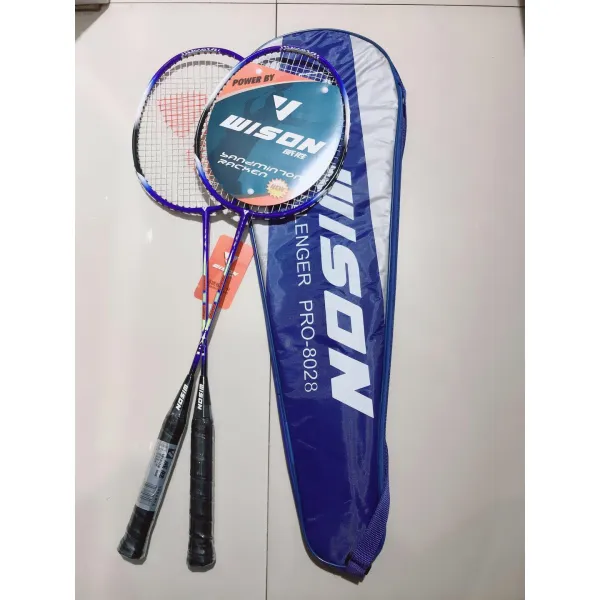 웨이 승 배드민턴 라켓 프레스 하나 아마추어 초급 청소년 우박 학생 남녀 초경량 2수 완성라켓 8028