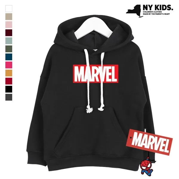 NY KIDS 마블 오버핏 후드티 기모 P001 박스로고 아동 주니어