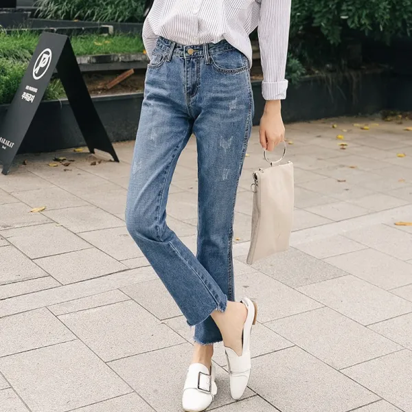 머머다 여성 빅사이즈 부츠컷 청바지 데님 나팔바지 09 Lbk09 558194106172