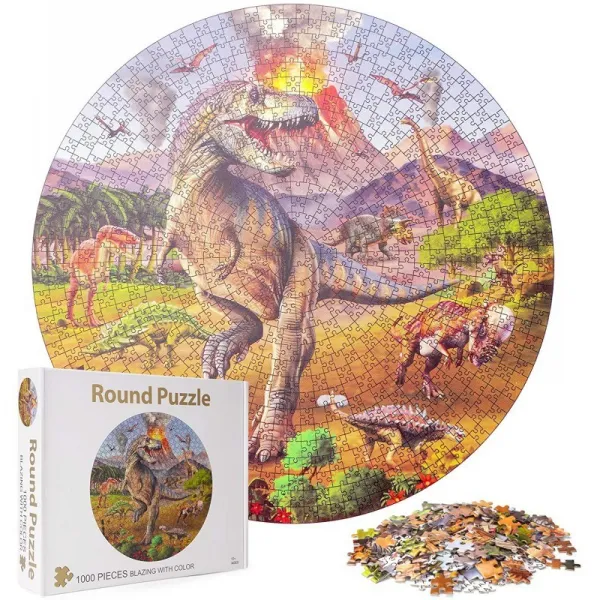 영국직송 성인 키즈 1000피스를 위한 Ucradle Jigsaw 퍼즐 청소년의 퍼즐 공룡 라운드 퍼즐 세트 난이하고 도전적인 교육용 완 단일옵션