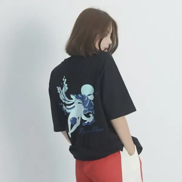 [텐바이텐] (UNISEX) Perfect wave Short sleeve T-Shirt (BLACK)_(1410622)