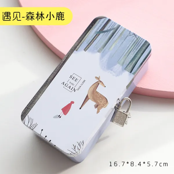 넙치 철갑 있음 자물쇠 수납함 사물합 작은 상자 케이스화장품, 만났다 －보라색 내막 케이프 판초 여
