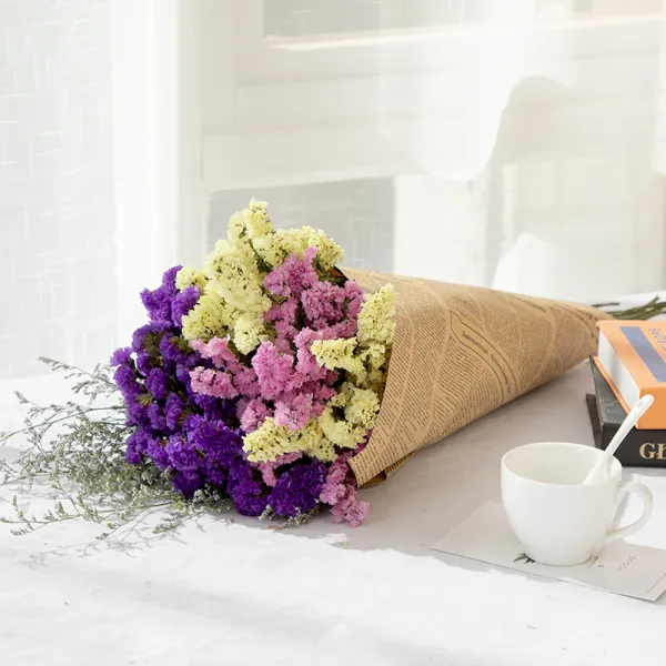 윈난성 잊지 마세요 나는 생화꽃 꽃꽂이 말린꽃 프리저브드꽃다발 실내 진열 풍건 진짜 하늘에 별이 가득하다 꽃병 물 보라색 핑크 엘로 미드티 _영문 말린꽃 가방