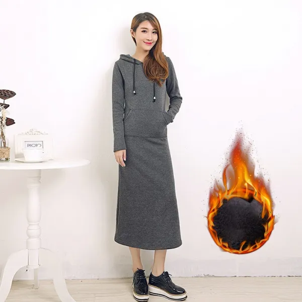 가나다몰 데일리 기모 후드맨투맨 롱원피스bwto285
