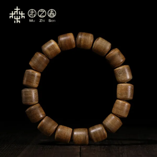 【밀유노소재】기노모리 충실 칼리만탄 침향통비즈 침향손꼬치 천연 건유나무비즈 문예남녀