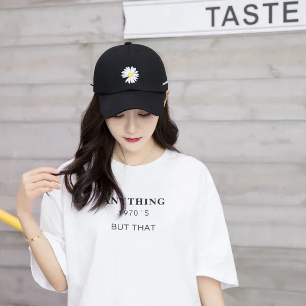 하이킹영 오역 범 스타 동형 캡 자녀 여름 천조 망 레드 여성 남 조 카드캡 모자, 블랙 데이지