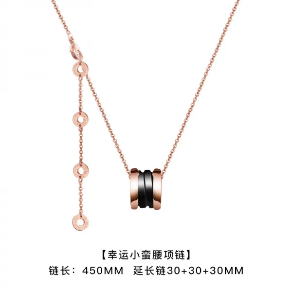 18K 로즈 김 복권 당첨금 도자기 잘록 허리 여성 가볍게 사치한 보이핏 볼륨 펜던트 안개꽃가지 스웨터 체인
