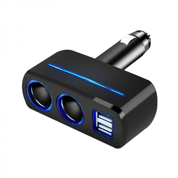 신상품 1224V 유니버설카 오토 궐련 라이터 듀얼 USB 충전기 소켓 전원 어댑터 2 1A/1 0A 80W 스플리터 충전기 담배, 03 2 in 1 cable