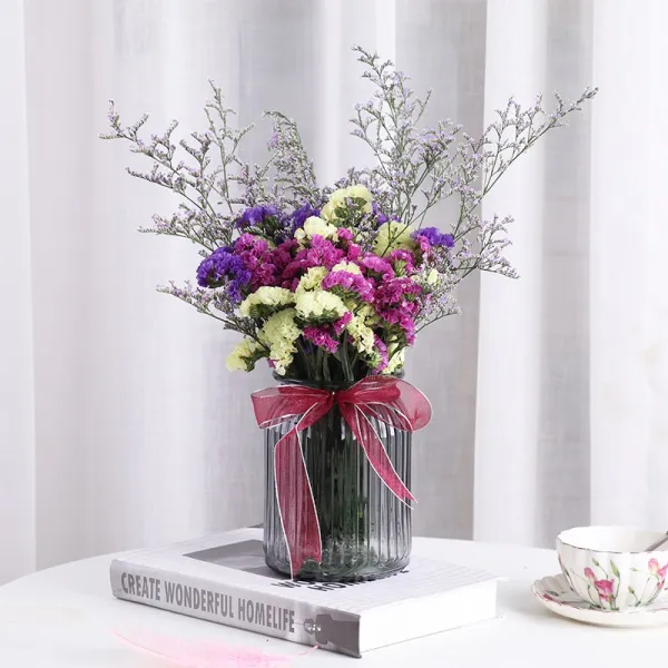 윈난성 잊지 마세요 나는 생화꽃 꽃꽂이 말린꽃 프리저브드꽃다발 실내 진열 풍건 진짜 하늘에 별이 가득하다 꽃병 보라색 _레드 _엘로 _미드티 있음 말린꽃 가방