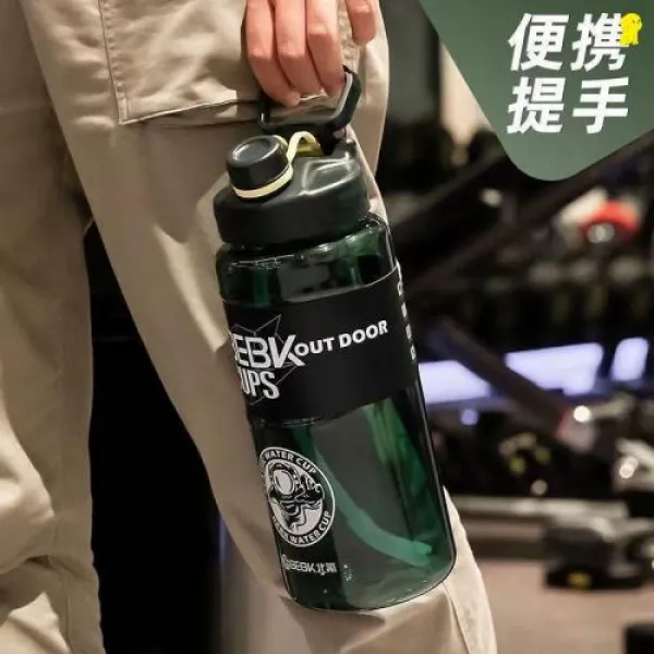 대용량주전자 빨대 운동 물컵 남자 여름 휴대 헬스 피트니스 물병 야외 빅사이즈 여성 보틀 3000ML, 올리브그린 3000 수퍼 두꺼운 겁내/