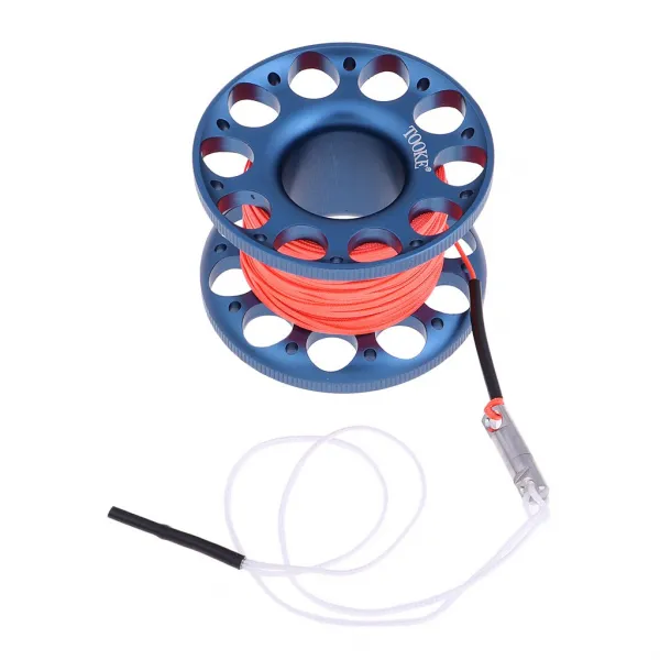 STK스쿠버 다이빙 손가락 스풀 동굴 난파 릴 30m 라인 볼트 스냅, 푸른