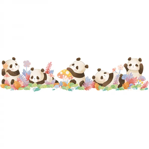 아이방 키즈 캐릭터 포인트 벽지 아이디어 팬더 셀비지 키즈룸 침실 아늑장식 스티커 홈 거실, 01 특대, 01 팬더