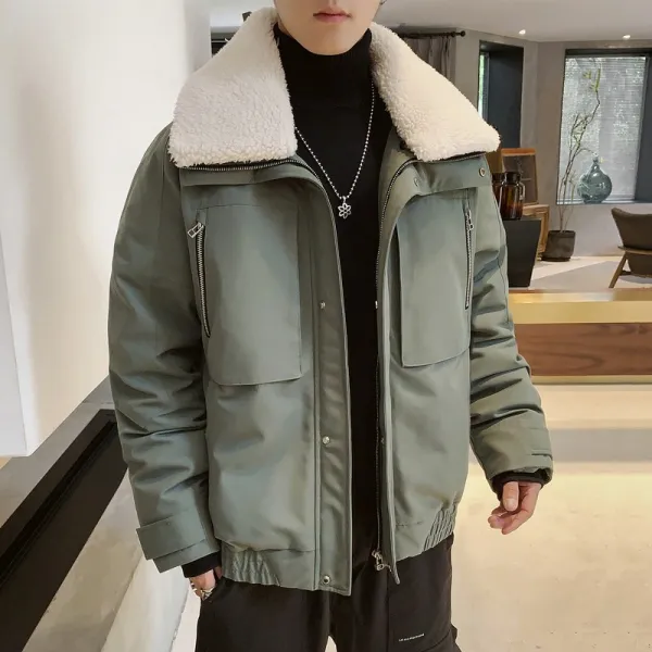 2019겨울 박시 도톰한 숏 점퍼 남성 겨울 자켓, DS576밀리터리그린