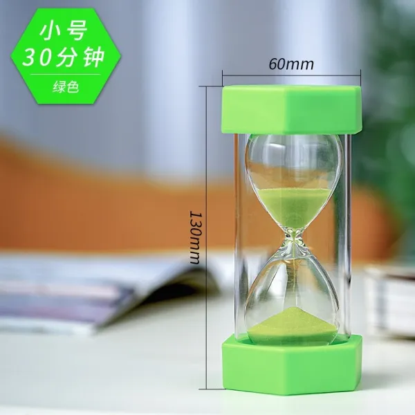 May.11 187번 모래시계 작업 타이머 어린이 낙담방지 30분 학생 자율학습 전용 모래병 아이디어 선물Z, 30 분 6 각. - 그린. [웃음 샌 드]