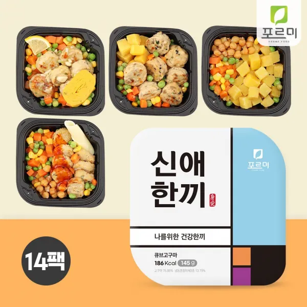 포르미 신애한끼 닭가슴살+고구마 4종14팩, 150g, 14팩