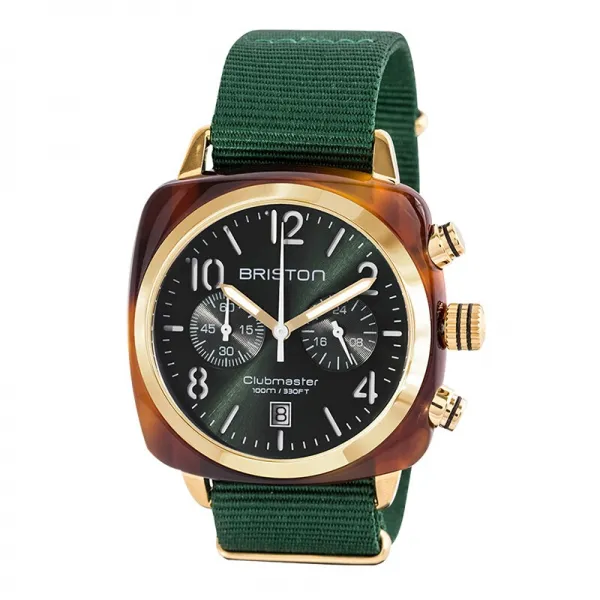 BRISTON 시계 클래식한 시계 남녀 중성 석영 커플 시계 40mm 금권 녹판 15140. py.t. 10.nbg