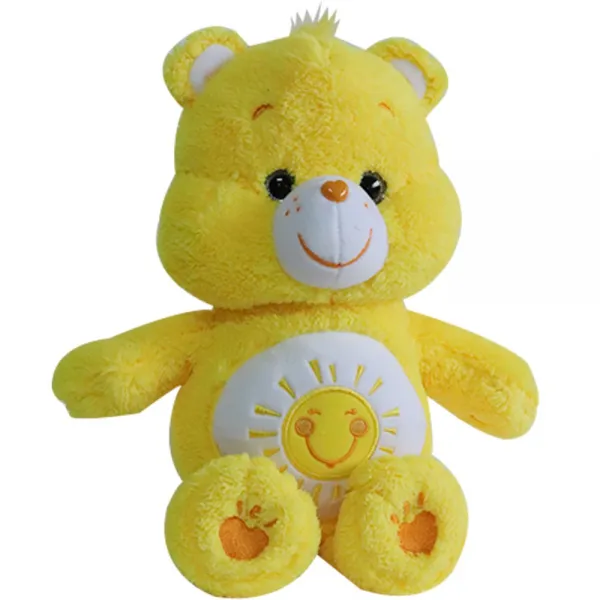 Carebears 케어베어 인형 인스타 무지개 곰 인형 플러시 러브 베어 장난감 선물 레몬옐로우눈부신눈동자벨벳자수배꼽태양 서있는 높이 32cmcm