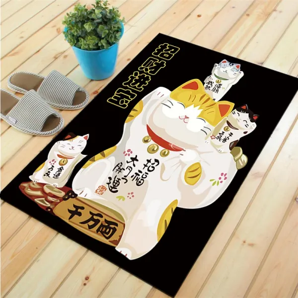 올데이퀸 화장실 주방 인테리어 발매트 부자 고양이 욕실 미끄럽지 않은 깔개 부엌 카펫 침실 대문 앞 바닥, 3D