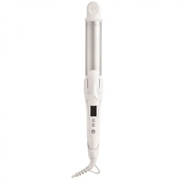 SALONIA 봉 고대기 직권투웨이 머리상하지 않는 전기 권봉 큰 권 에그롤 헤드 물방울누늬 32MM, SL2AW 화이트