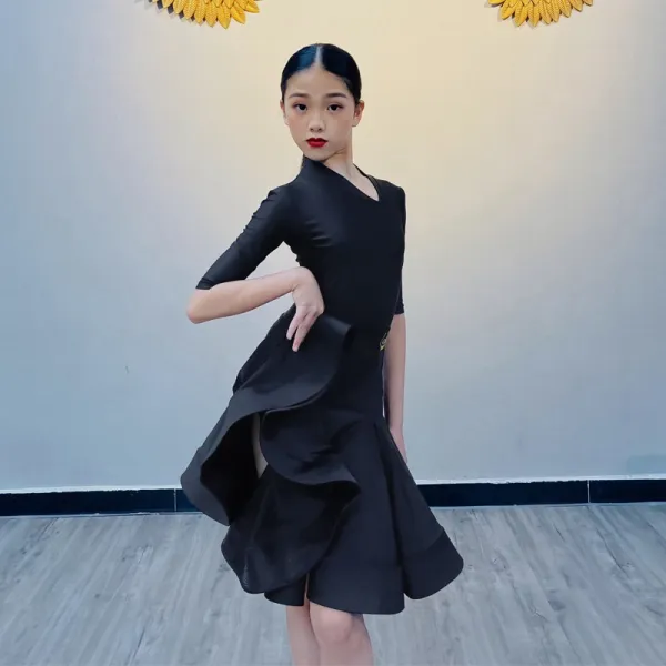 오니담니 CONNY 코니 몸치장함 분체 스커트 전업 스탠다드 경기 규정 유니폼 공연 퀄리티, 블랙