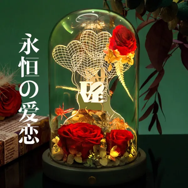 Others 생일 선물 여자 칠석 발 렌 타인 데 이 친구 에 게 영생 꽃 상자 장미꽃 사랑 풍선 소야등 남자친구 아내 로맨틱 고백