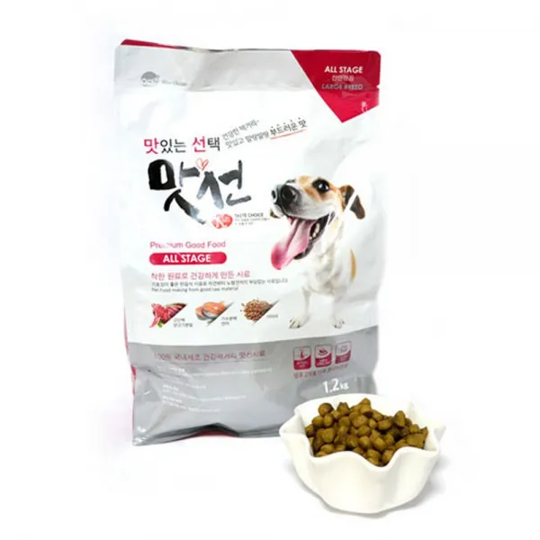 [2개묶음 할인]맛선 소프트 사료 1.2kg (큰알갱이) (전연령) JWB-16743 강아지 사료 개사료, 단일상품