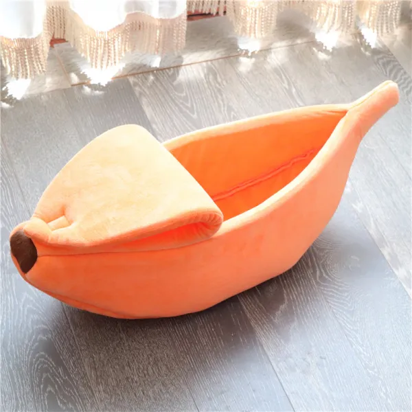 바나나침대 소형견집 아늑함 고양이 숨숨집 중형견집 오렌지
