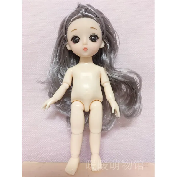 8부 BJD 몽리 3D 진짜 눈 라이크 맹아 풀 가죽 관절 체소꿉놀이 공주, 할머자그레이헤어롤누드하이대략16cm~다섯개를사다