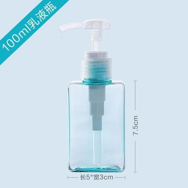 핸드워시 머리를감다 워싱 옷 바디워시 빈 병이다 압출 누르기 로션 여행 소분공병 휴대 4752338657, 100ml 투명 블루 로션 공병