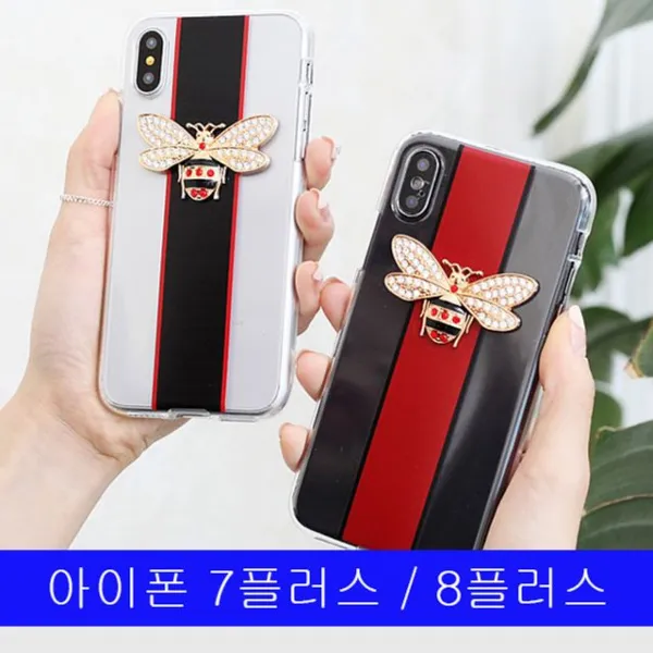 미쁘다(아이폰 7플러스 8플러스 큐빅허니비 cz투명젤 케이스)무료배송