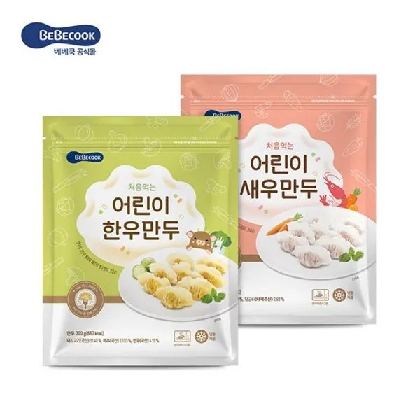 베베쿡 처음먹는 어린이 만두 2종 세트, 해당없음, 한우만두+새우만두