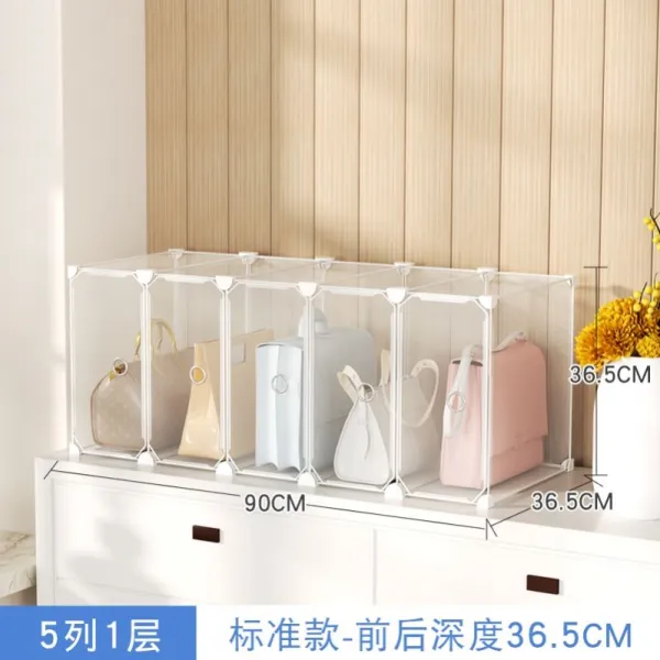 정리선반 놓다 의 진열장 완전히봉쇄 문뒤 침실 신기 맡기다 가죽가방 가정용 복장가게 먼지 방지 2627349546, 수집가구매함자동가방행거신기Q50-투명5열1단