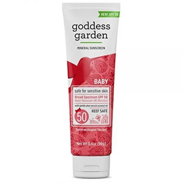 Goddess Garden - 아기 SPF 50 무기물 선 스크린 로션 - 3.4oz, 1매입