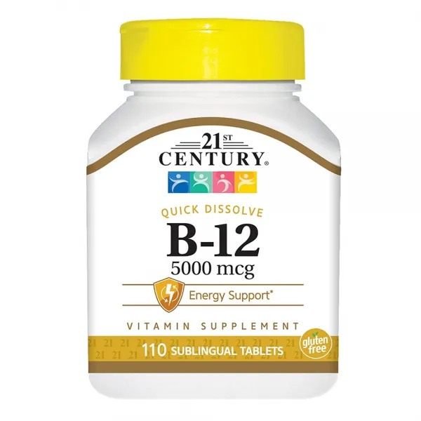 21st Century 21세기 비타민B12 시아노코발라민 5000mcg 110정 악성빈혈 브레인포그, 1mg, 1개