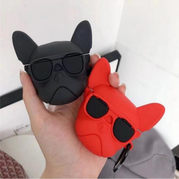 에어팟 케이스 불독 블랙 레드 미니어처 이어폰 액세서리