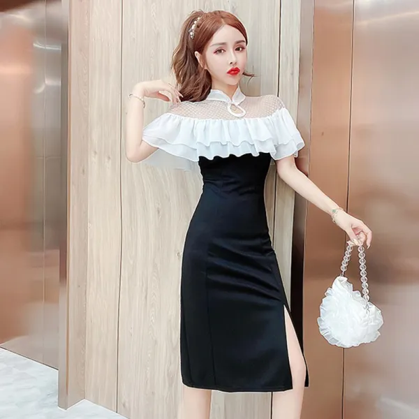 차이나 여성복 이모션 치파오 드레스 자평소 모임 파티 사치를 가볍게 여기다 원피스 셀럽