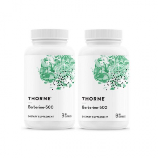 Thorne Research Berberine 혈당대사 지원 콜레스테롤 수치 위장기능 심장 장기능 강화 지방간에 도움 체중감량 골다공증예방 치매 우울증개선 항산화작용 60정 x 2, 1 세트