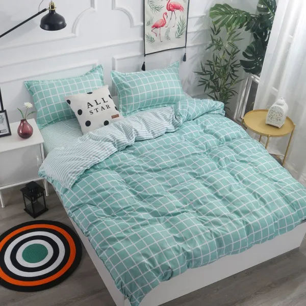 차렵이불 이불 겨울이불 순면 학생기숙사 싱글 6종 이불솜 봄가을 여름 요매트 풀세트 4종세트 C26 피코크블루