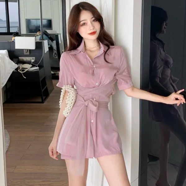 여름신상여소금달콤양기캐주얼패션작은키 와이드팬츠