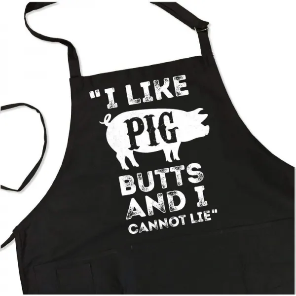 나는 돼지 꽁초를 좋아하고 앞치마를 거짓말 할 수 없다-재미 있은 BBQ 석쇠 앞치마-1 개의 크기는 주머, 단일상품