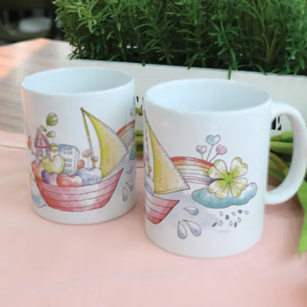 아트박스/꾸밈 Tf106 디자인머그컵2p 꿈속돛단배 본품
