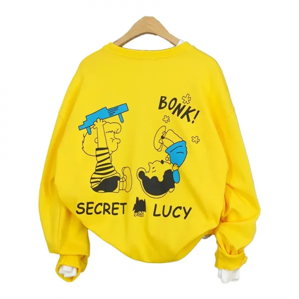 이힝 LUCY 스누피 프린팅 봄 루즈핏맨투맨 맨투맨