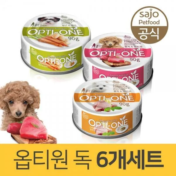 사조 6캔 옵티원 강아지 프리미엄 간식캔 90g 애견간, 01.독_(6캔) 당근과 감자 90g