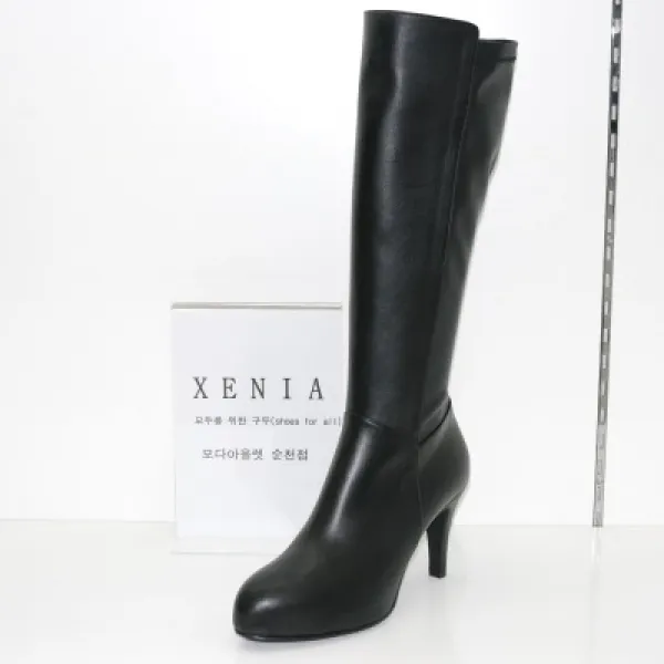 제니아 발편한 여성 여자 양가죽 속가보시 스판 롱 부츠