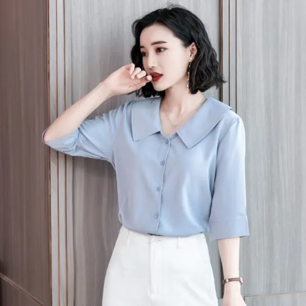 가바바 여성 빅사이즈 블라우스 단아한 외유내강 스타일의 데일리 블라우스 G34641