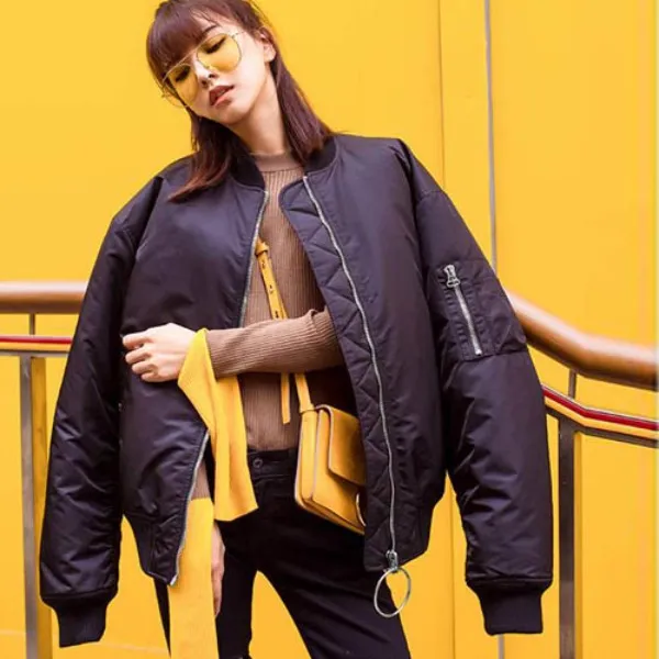 가바바 여자 겨울 숏패딩 어떤 옷에도 어울리는 힙합 스타일 지퍼가 매력적인 데일리 패딩점퍼 G40284