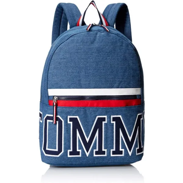 Tommy Hilfiger 배낭 애국자 컬러 블록 캔버스 인디고