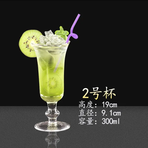 유리 컵 주스 컵 아 이 스 컵 레 드 밀 크 티 컵 가정용 음료 아 이 스 크림 셰이크 음료 컵 2 호 주스 컵 300 ml, 상세페이지 참조