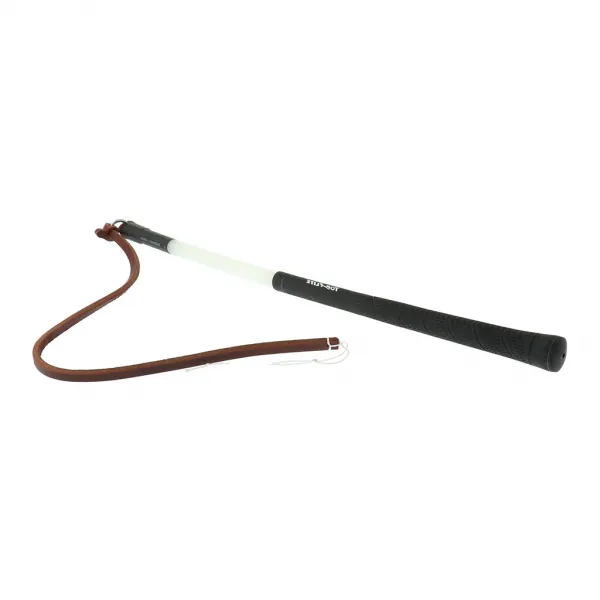 Zeyuan54cm 스웨이드 밧줄 애완 동물 공급을 가진 튼튼한 동요 채찍 개 훈련 지팡이, 화이트-블랙로드