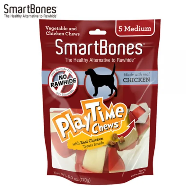 스마트본 안에 치킨볼이 들어있는 애견간식 5개입 치아단련 껌 5개
